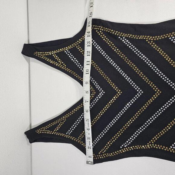 Carmen Marc Valvo Black and Gold Sequin Dress Size Small - Picture 5 of 12